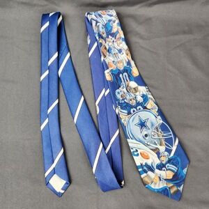 Ralph Marlin Dallas‎ Cowboys NFL Football Necktie Mens Blue 1990s Tie